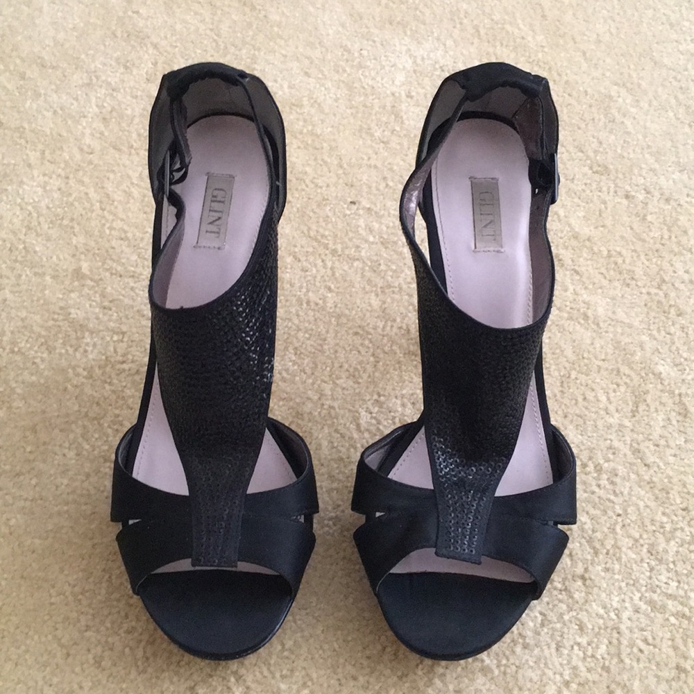 Black Sequin Heels by Glint